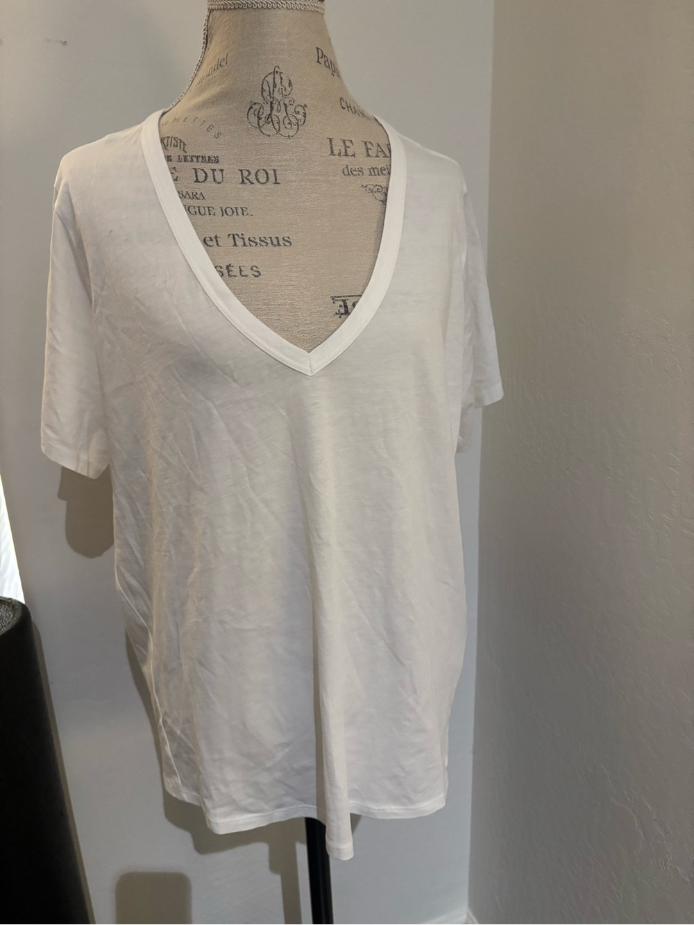 Veronica Beard White V-Neck Short Sleeve Jersey Top 2XL